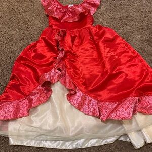 Elegant Red and Pink Kids Costume Dress